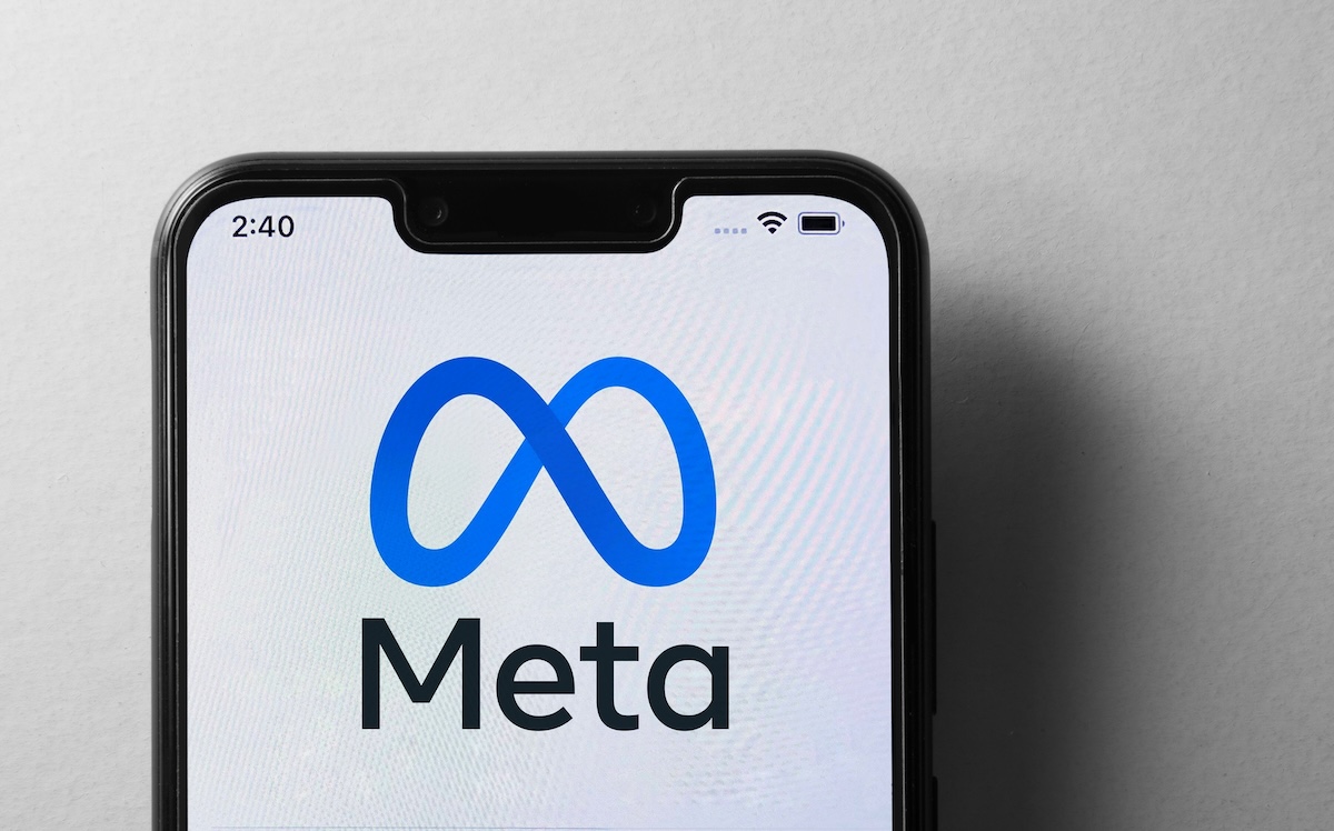 Kuala Lumpur, Malaysia - FEBRUARY 25, 2025: Close up of Meta logo on screen of mobile phone.
