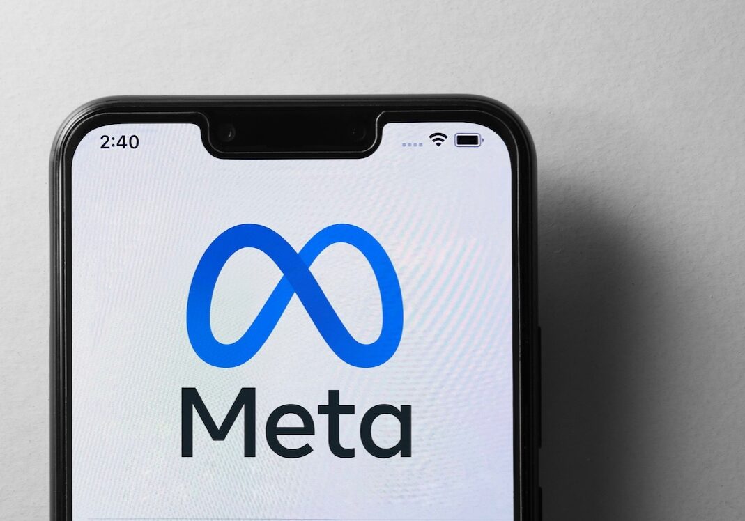 Kuala Lumpur, Malaysia - FEBRUARY 25, 2025: Close up of Meta logo on screen of mobile phone.