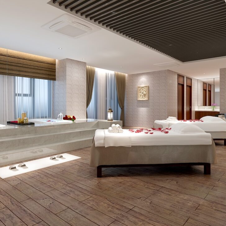 3d render of massage and spa room